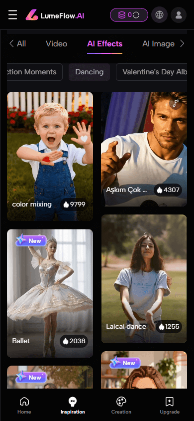 choose dance template for picture dance