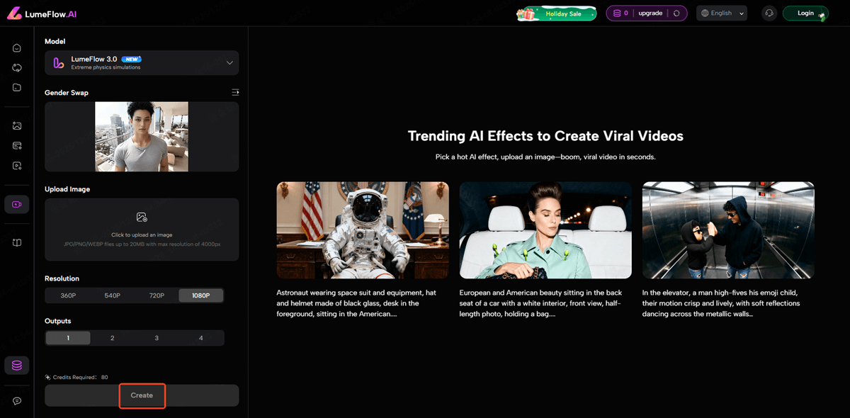 create realistic male version video