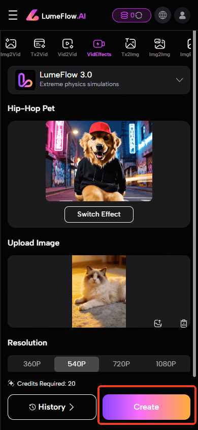 generate ai dancing cat video