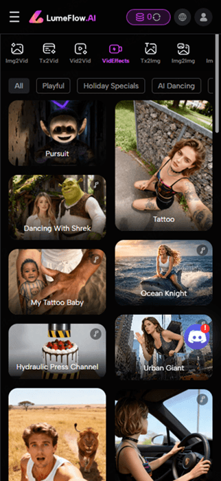 select ai effects for tiktok