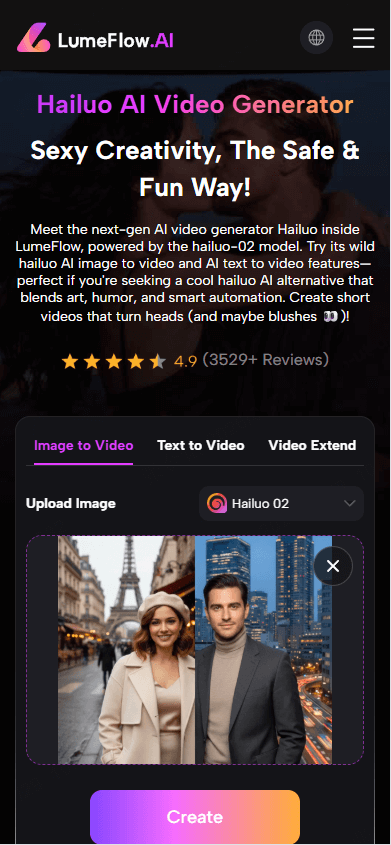 upload photos for hailuo ai kiss
