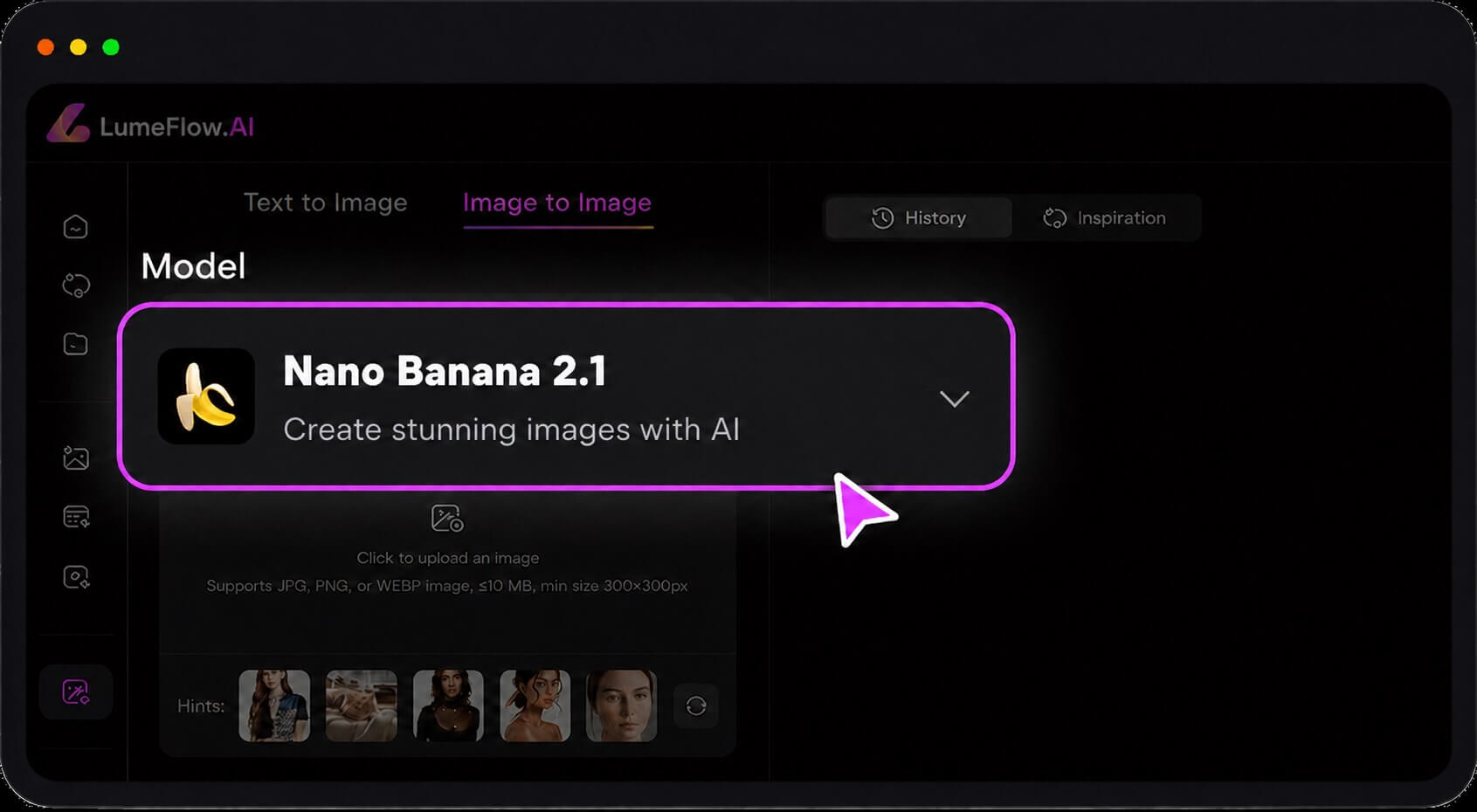 select the Nano Banana 2.1 model
