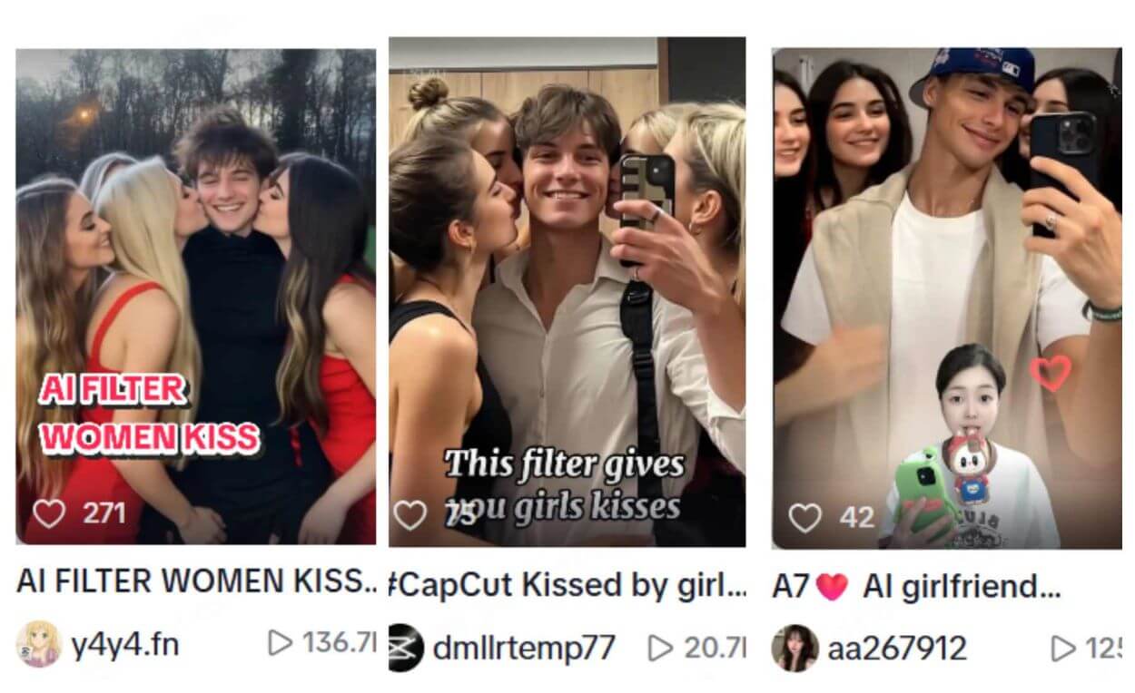 ai girlfriends kiss trends on tiktok