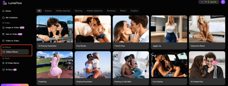 choose the ai hot effect from the list