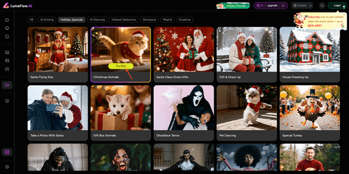choose santa christmas video effects template
