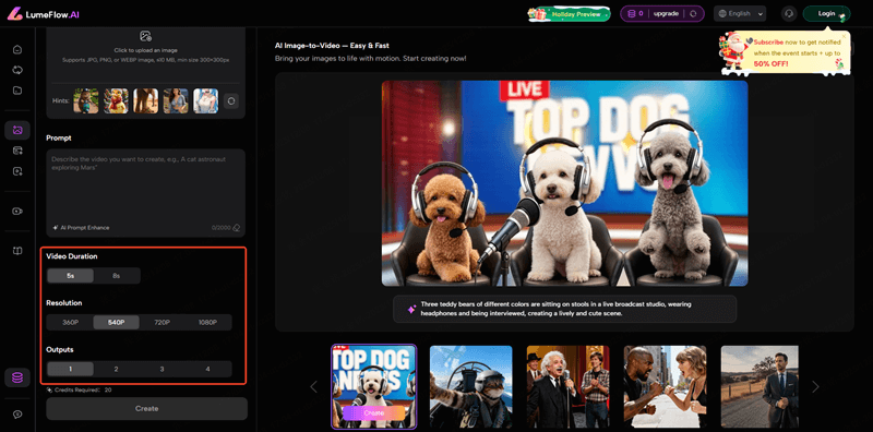 customize video settings before creating