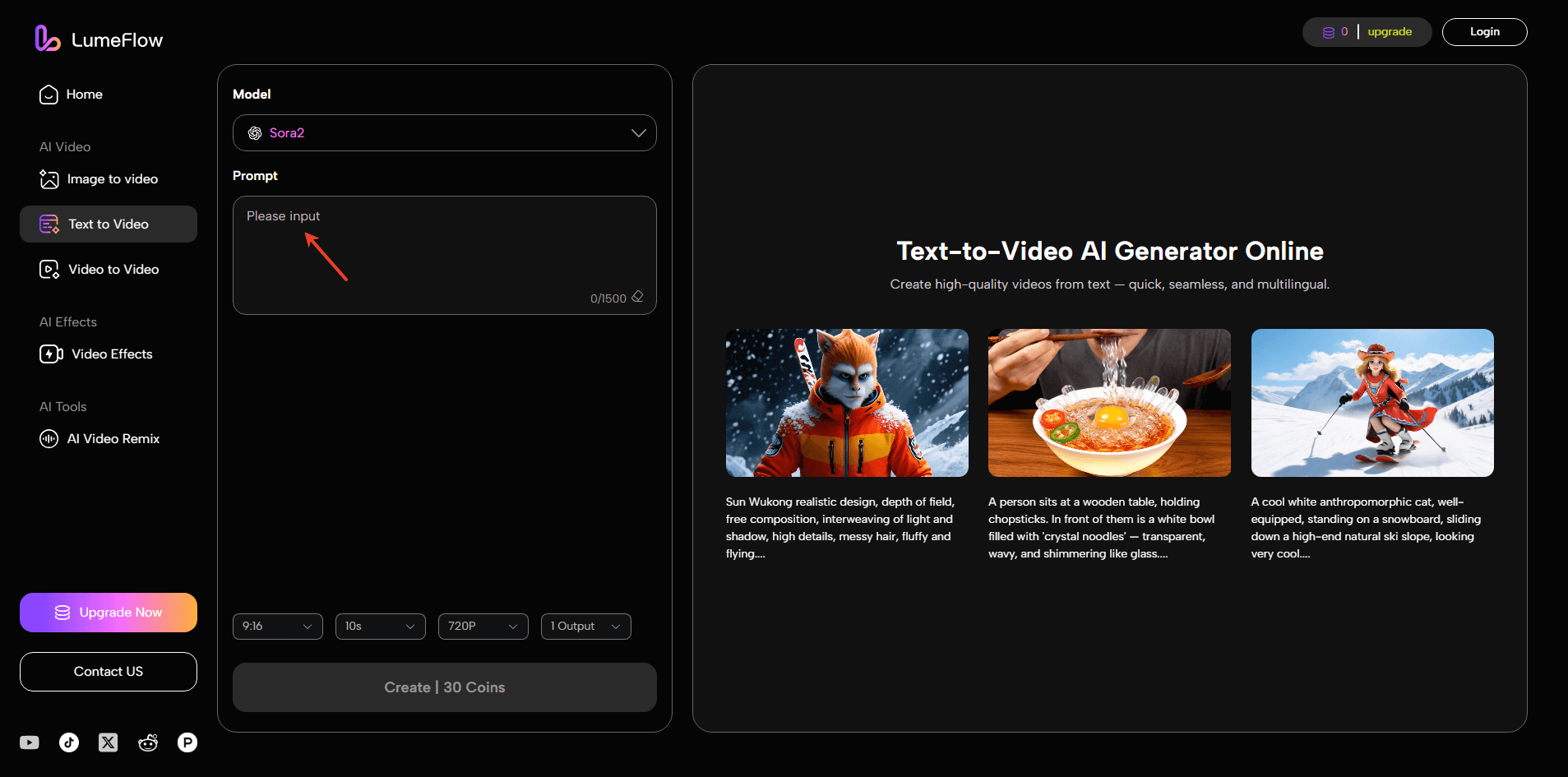 enter cinematic or emotional text prompt