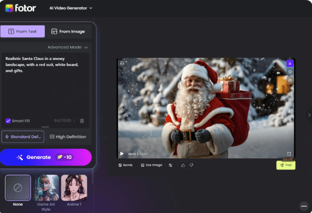 fotor ai santa video