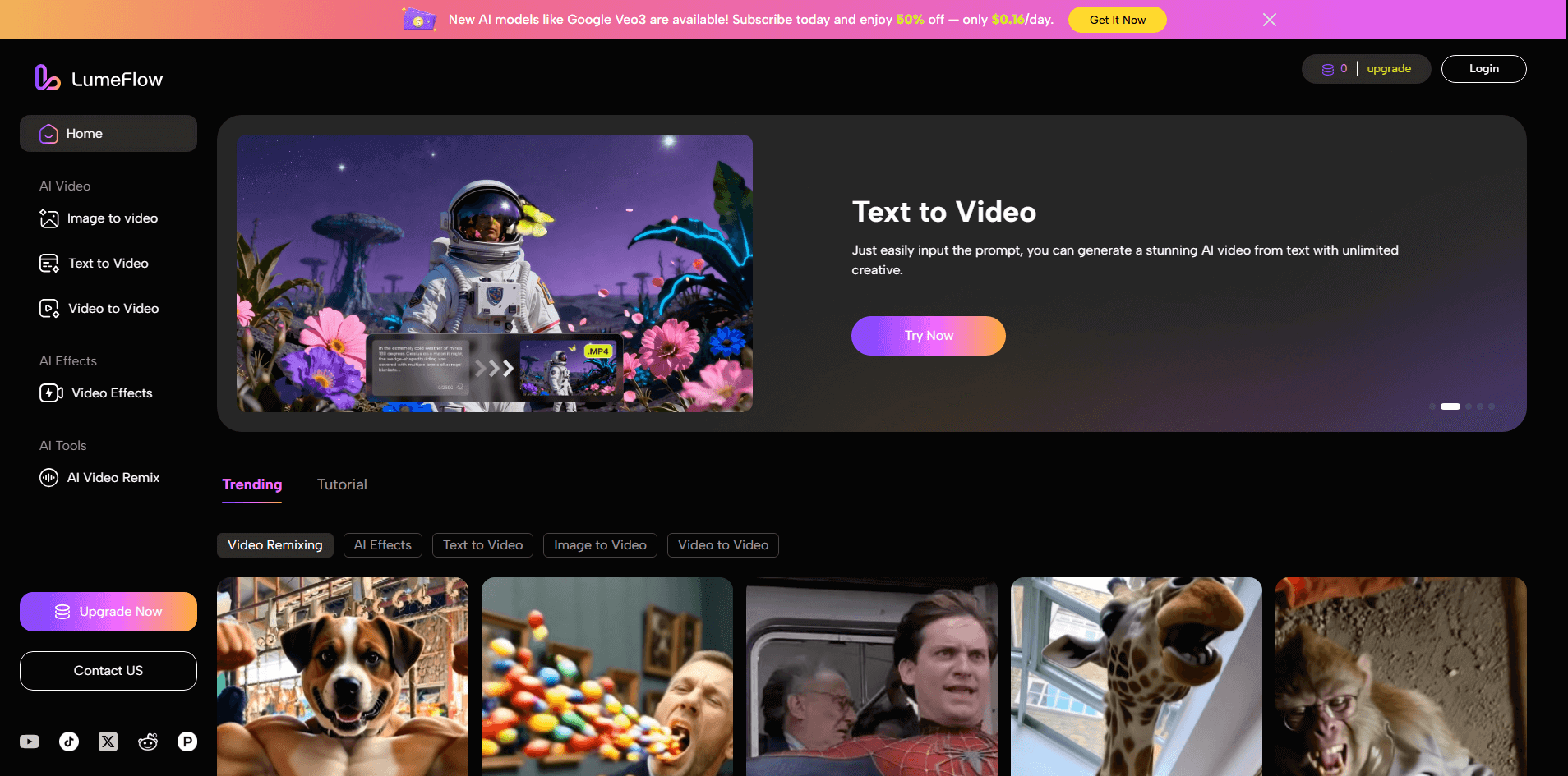 free ai video generator lumeflow veo3 alternative