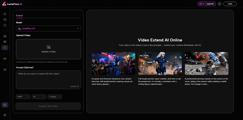 lumeflow ai video extend anime style