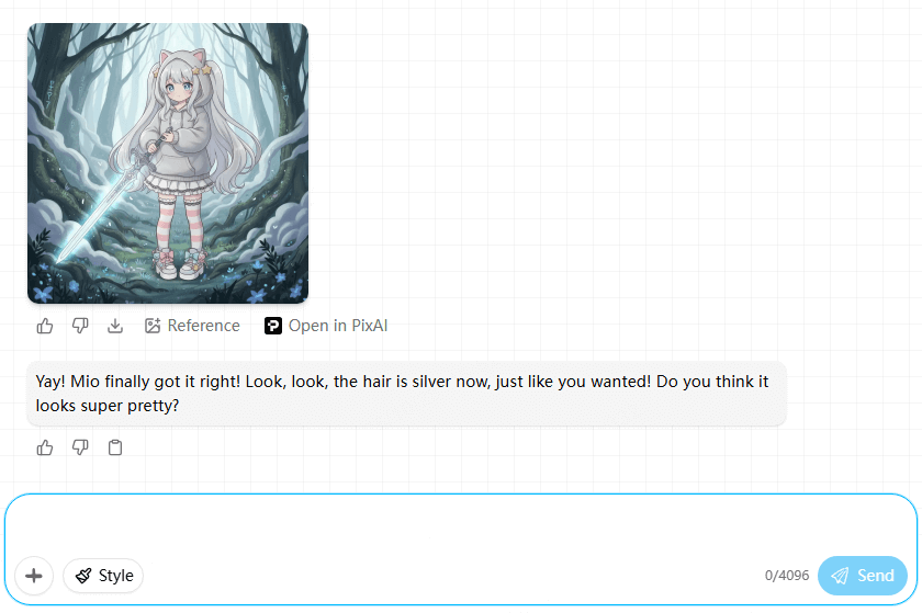 silver hair glowing sword pixai image bot