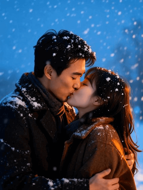 static kissing photo for ai animation