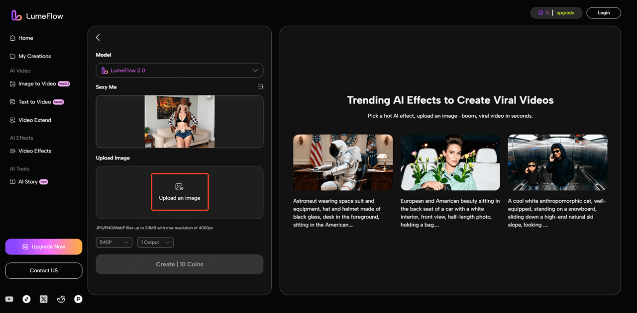 upload image for ai sexy effect