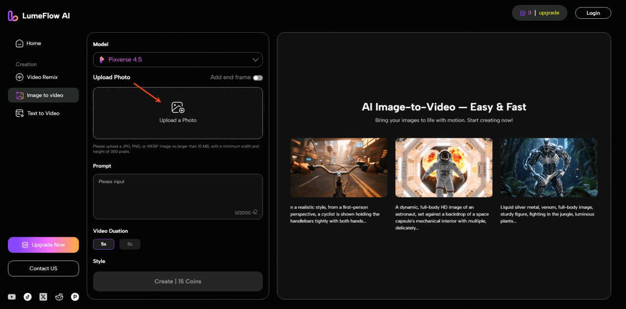 upload image to ai art beach tool