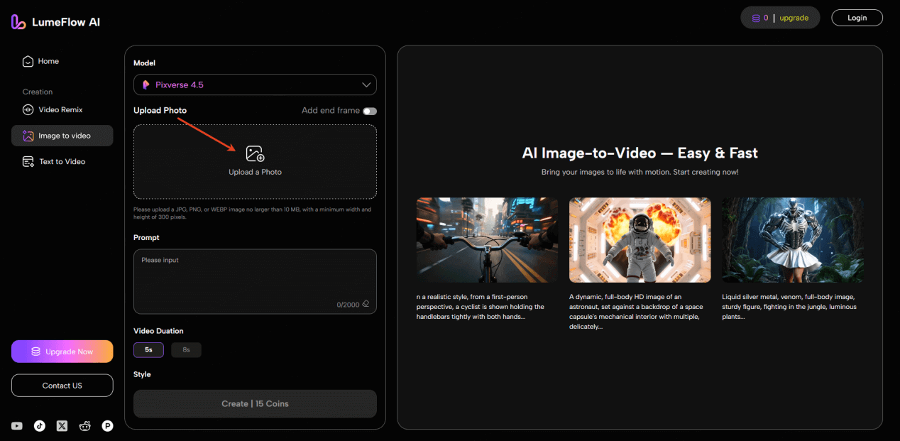 upload photo for nsfw image to video ai
