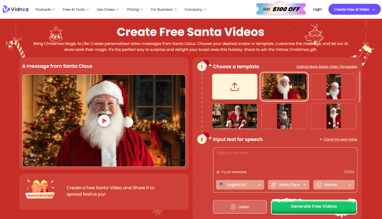 vidnoz ai santa