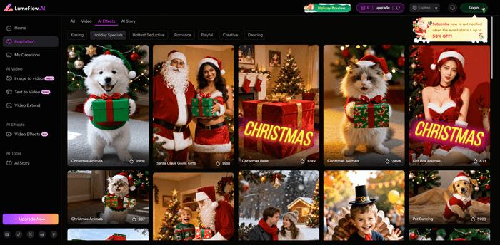 visit lumeflow ai inspiration templates