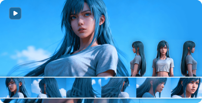 写真1枚から360 度 回転 動画を生成