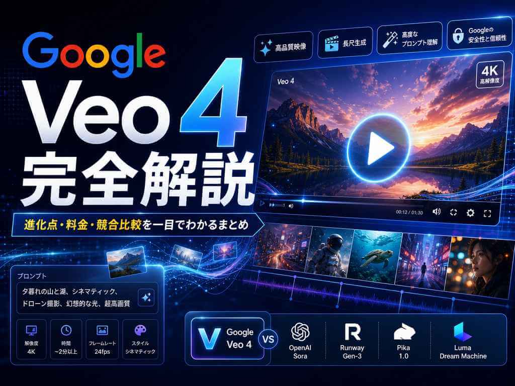Google Veo 4とは？進化点・料金・競合比較
