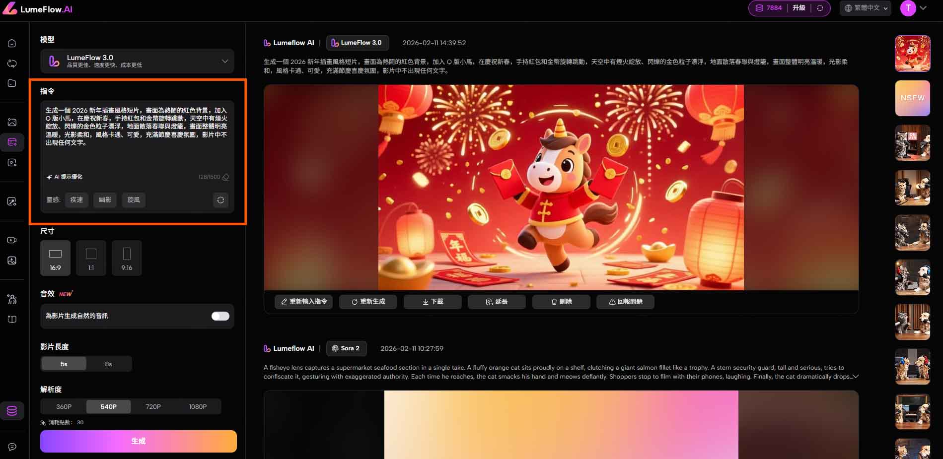 輸入新年影片指令